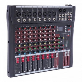 Mixer profesional pasiv audio 8 canale neamplificat, Consola DJ Club Bluetooth USB, Phantom 48V