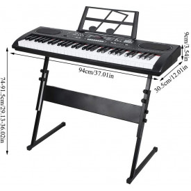Orga electronica MQ-603 + Suport reglabil + Microfon, 61 clape, Claviatura 5 octave initiere, USB, 5 octave, 200 tonuri - Img 4
