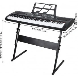 Orga electronica MQ-603 + Suport reglabil + Microfon, 61 clape, Claviatura 5 octave initiere, USB, 5 octave, 200 tonuri - Img 4