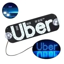Semn luminos LED auto UBER, Placa cu becuri la 5V (USB), Panou masina Bolt Taxi Transport persoane