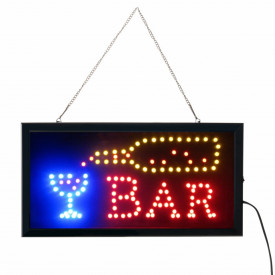 Semn luminos pentru `BAR`, Firma luminoasa LED geam club restaurant pub, 45 x 25cm