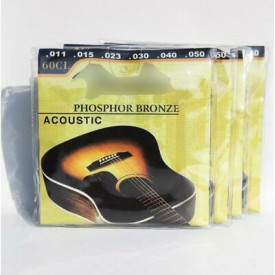 Set 6 Corzi metalice rezerva pentru chitara acustica + Pana Alice Pick 0.71mm - Img 2