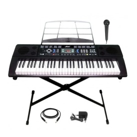 Set orga electronica invatat 6639 + Stativ reglabil + Microfon, 61 clape incepatori, USB - Img 1