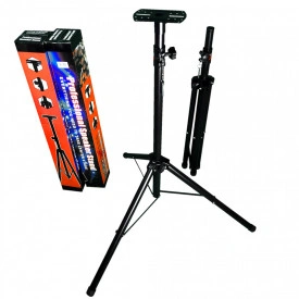 Stativ boxa cu imbinari metalice + Flansa detasabila otel 14x8cm, Trepied reglabil 100-200cm, Suporta max 30 kg - Img 3