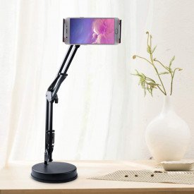 Suport tip foarfeca Brat flexibil suspensie, Baza robusta, Stativ masa tableta/telefon(smartphone) Ipad, Stand articulat - Img 2