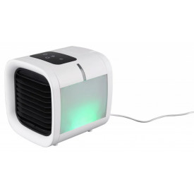 Ventilator cu pulverizare apa, Cooler tip *Mini aer conditionat portabil*, Lampa veghe RGB, Afisaj digital temperatura, Alimentare USB - Img 2