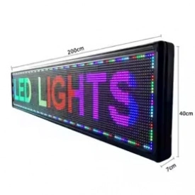 200x40 CM Firma luminoasa LED P10 RGB + Senzor temperatura , Caseta reclama luminoasa de exterior (192x32 pixeli) - Img 6