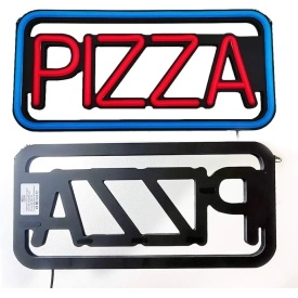 50x25 CM Semn luminos tip neon LED, Panou geam PIZZA, Firma reclama LED, alimentare 220V - Img 5