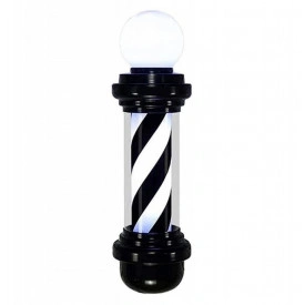 Barber Pole Alb Negru 73CM, Rotativ, Reclama luminoasa frizerie salon coafor