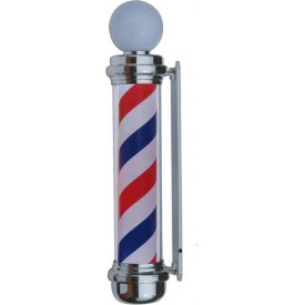 Barberpole clasic 100x15cm, Rotativ, Reclama firma luminoasa exterior Barbershop, Semn Frizerie, Bec LED - Img 2