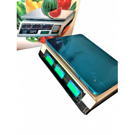 Cantar electronic 40KG Piata Fructe Legume, Tava inox 33x24cm, Dublu afisaj luminat, Acumulator - Img 3