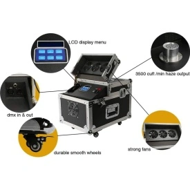 Haze Machine 600W, Aparat hazer abur ceata evidentiere jocuri lumini, Masina fum, Telecomanda - Img 6