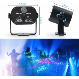 Laser scena Rosu / Verde, Bec LED RGB, Proiector Portabil - Alimentare USB - Img 5