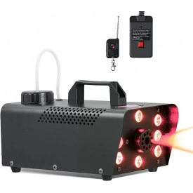 Masina fum usor/ceata/fog 600W cu Becuri LED si telecomanda wireless, Aparat abur efecte lumini scena - Img 5