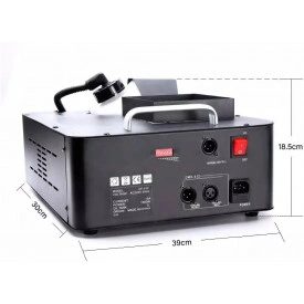 Masina fum usor de podea 1500W, 24 x LED RGB, Pompa spray efecte ceata/fog cu jet vertical/orizontal, dansul mirilor - Img 2