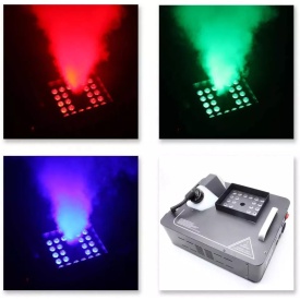 Masina fum usor de podea 3000W, 24 x LED RGB, Pompa spray efecte ceata/fog cu jet vertical/orizontal, dansul mirilor - Img 8
