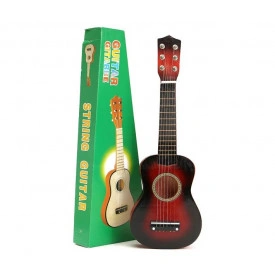 Mini chitara acustica 6 corzi pentru copii, 21" 53x18cm, Jucarie 1/8 Ukulele