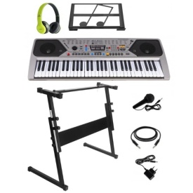 Orga electronica copii 61 clape MQ-001 + Stativ ajustabil + Casti + Microfon, USB, Radio