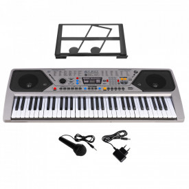 Orga electronica copii 61 clape + Stativ + Scaun + Microfon + Casti, USB, Radio, MQ-001 - Img 4