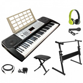 Orga electronica incepatori 61 clape + Stativ reglabil + Scaun pian + Microfon, USB, JL-639 - Img 1