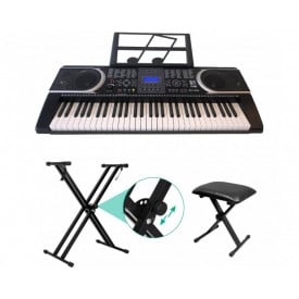 Orga electronica MLS-9688 61 de clape + Scaun reglabil + Stativ metalic - Img 1