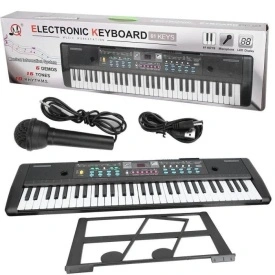 Orga electronica pentru copii (de joaca) 61 clape + Microfon, KSO-112, 67x20CM, 16 timbre - Img 3