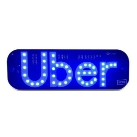 Semn luminos LED auto UBER, Placa cu becuri la 5V (USB), Panou masina Bolt Taxi Transport persoane - Img 2