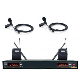 Set 2 x Lavaliera Wireless, Microfon profesional prezentare/scena/sala conferinta, 4 Lavaliere + Receiver UHF