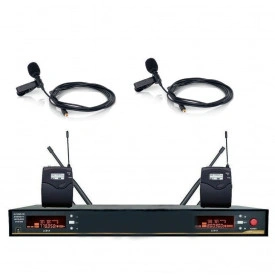 Set 2 x Lavaliera Wireless, Microfon profesional prezentare/scena/sala conferinta, 4 Lavaliere + Receiver UHF