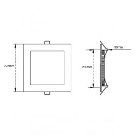 Spot incastrabil patrat 24W multi LED, 2700K 6400K - Img 2