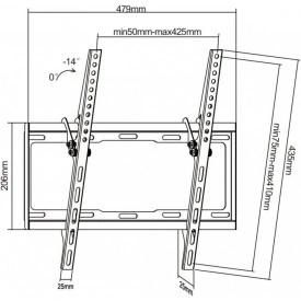Stativ Plasma Tv, Suport ecran display monitor, Inclinare, Prinderi VESA max 400x400mm 35KG - Img 2