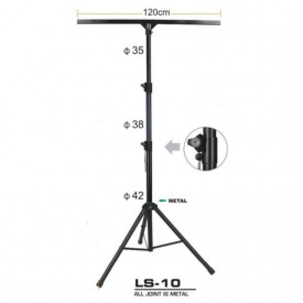 Stativ "T" Proiectoare scena club DJ - Suport Trepied Lumini Reglabil 125-300 cm, 80 KG - Img 6