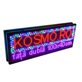 100x40 CM (F+V) Reclama luminoasa LED programabila telefon Fata+Verso (96x32 pixeli P10 RGB) Afisaj firma - Img 1