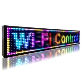 135x20 CM Afisaj luminos LED RGB Color programabil aplicatie telefon, Reclama firma 128x16 pixeli - Img 2