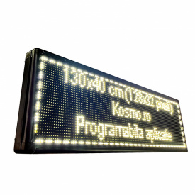 135x40 CM Panou afisaj programabil LED Alb/Rosu, Reclama firma luminoasa (128x32 pixeli P10) - Img 2