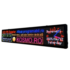 200x40 CM Reclama firma luminoasa LED programabila aplicatie telefon (redare video/foto/logo) 384x64 pixeli P5 RGB - Img 2