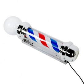 Barberpole clasic 100x15cm, Rotativ, Reclama firma luminoasa exterior Barbershop, Semn Frizerie, Bec LED - Img 3