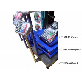 Cantar electronic cu platforma metalica 80 x 60 cm, 0.1 - 1000KG (1 tona), Acumulator - Img 2