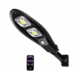 Lampa stradala 7W, curte, gradina / Senzor miscare 10 metri / Panou solar cu acumulator / Telecomanda