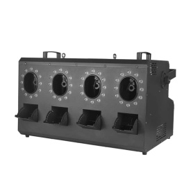 Masina efecte club 4 guri 3 in 1 fum usor + suflat baloane sapun + Lumini DMX LED RGB, Aparat evenimente 1800W - Img 4