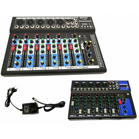 Mixer audio neamplificat 7 canale F7-MB, Consola DJ pentru boxe active (semnal), Portabil - Img 3