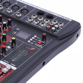 Mixer profesional pasiv audio 8 canale neamplificat, Consola DJ Club Bluetooth USB, Phantom 48V - Img 2