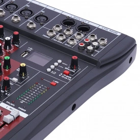 Mixer profesional pasiv audio 8 canale neamplificat, Consola DJ Club Bluetooth USB, Phantom 48V - Img 2