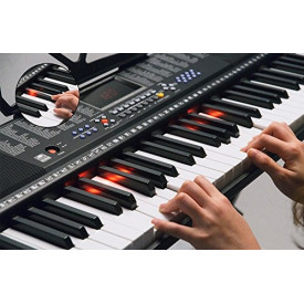 Orga electronica MK-2108 + Stativ reglabil + Scaun pian, 61 Clape ghidate LED, taste luminoase 5 octave, 255 Timbre, USB - Img 8