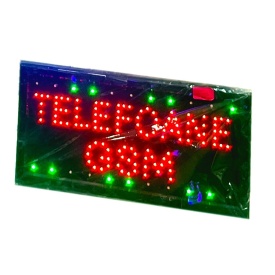 Panou LED = TELEFOANE GSM = cu chenar din becuri LED, 50 x 25 cm, Pentru geam vitrina magazin