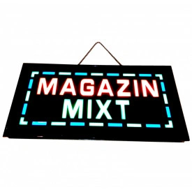 Panou MAGAZIN MIXT, Reclama luminoasa LED, Semn minimarket 44X24CM - Img 3