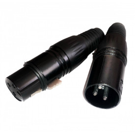 Pereche Mufe Conectori Jack XLR 3 pini, Male-Female, Cablu Microfon DMX Audio Lumini - Img 2