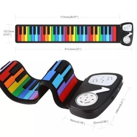 Roll-up Rainbow Piano, Orga electronica 49 clape flexibila (cauciuc), portabila - Img 2