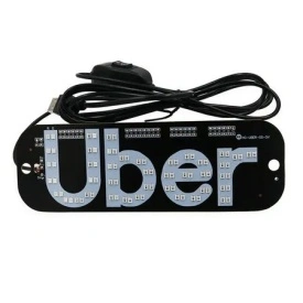 Semn luminos LED auto UBER, Placa cu becuri la 5V (USB), Panou masina Bolt Taxi Transport persoane - Img 3