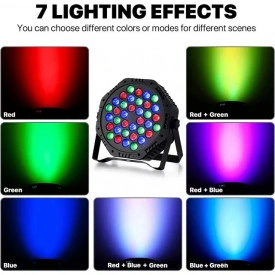 Set 2 bucati PAR LED 36 Becuri (1W), Telecomanda, Proiector lumini scena disco club party strobo - Img 5